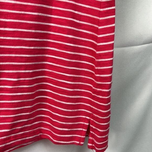 Talbots fuchsia pink and white boat neck short sleeve knit top EUC - Picture 10 of 12